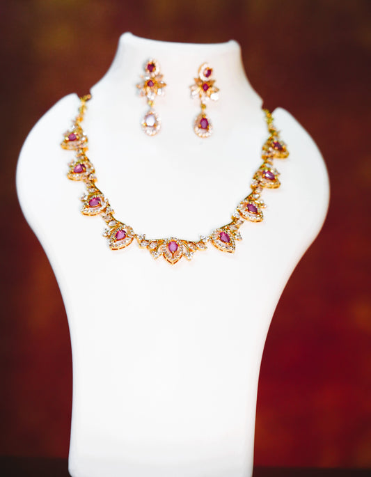 Twinkling fashion jewellery one gram gold plated trendy  necklace for girls