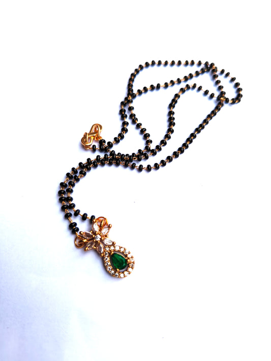 Crafted with premium quality black beads magalasutra one gram plated